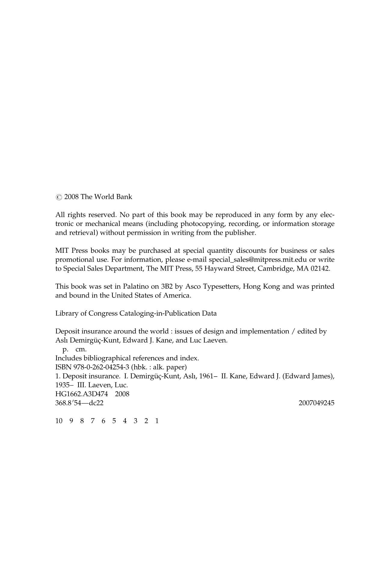 DEPOSIT INSURANCE AROUND THE WORLD《世界存款保险的设计与实施问题》_文库报告厅