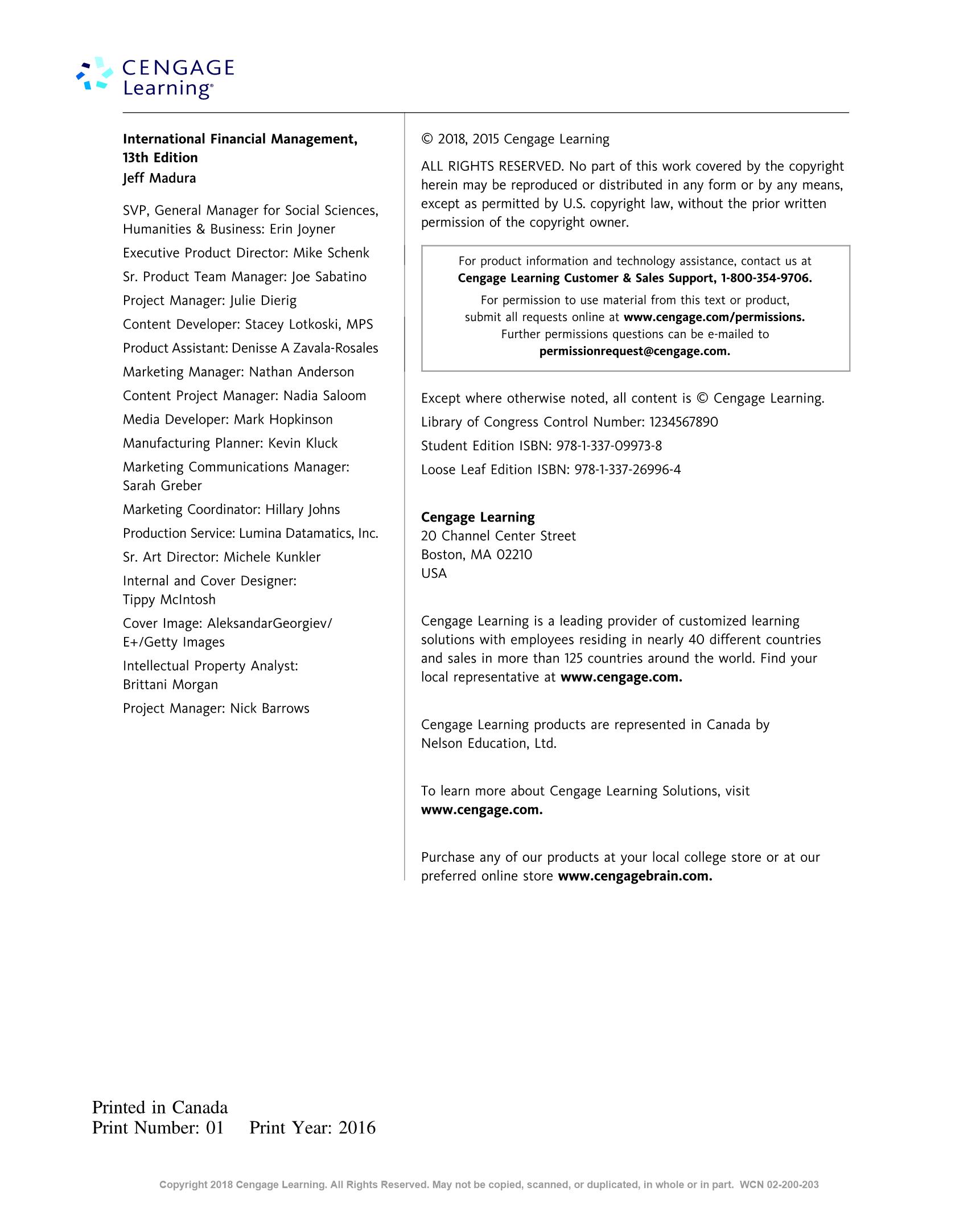 International Financial Management Jeff Madura 13th Edition