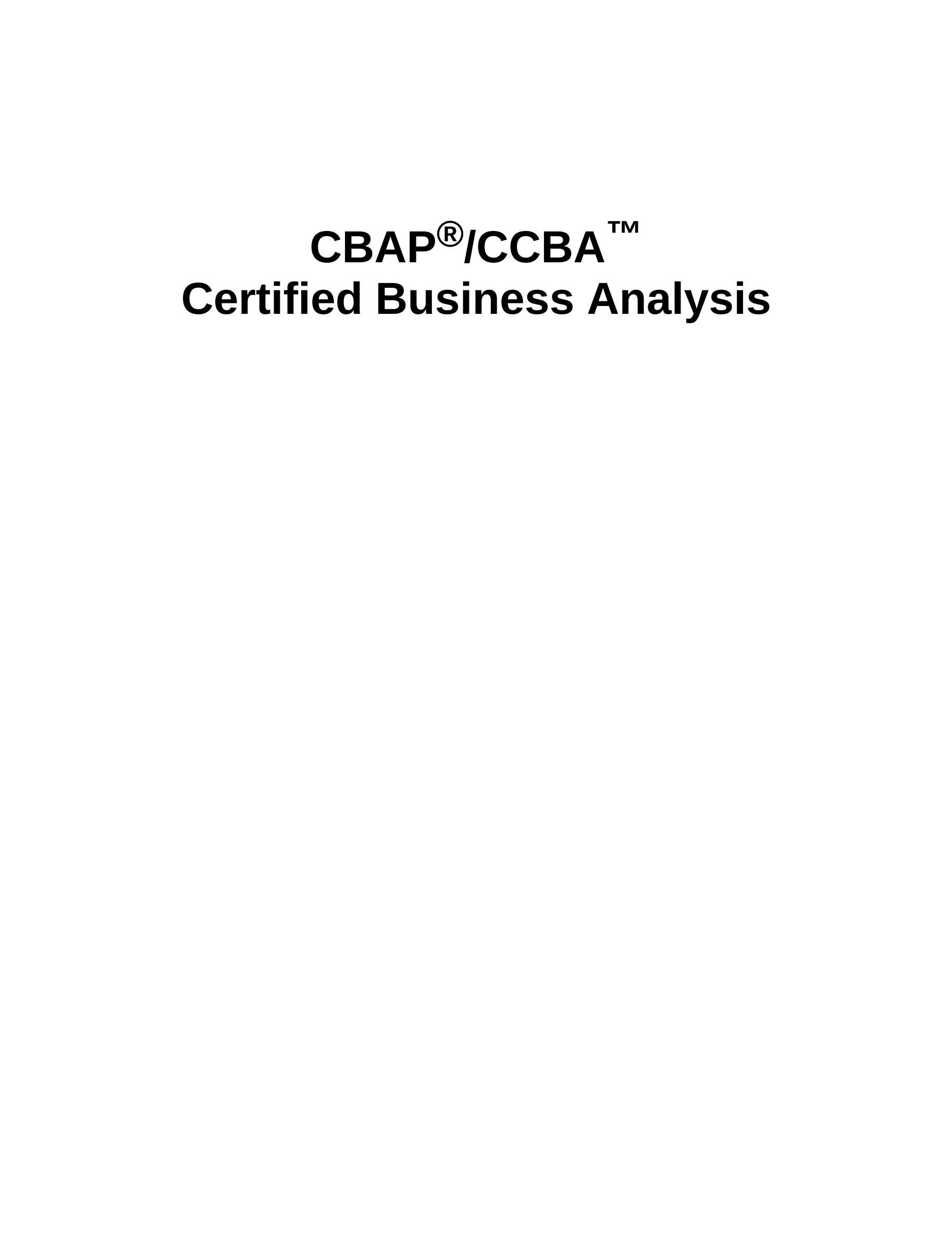 电子书-CBAP CCBA认证商业分析CBAP CCBA Certified Business Analysis （英）pdf_文库-报告厅