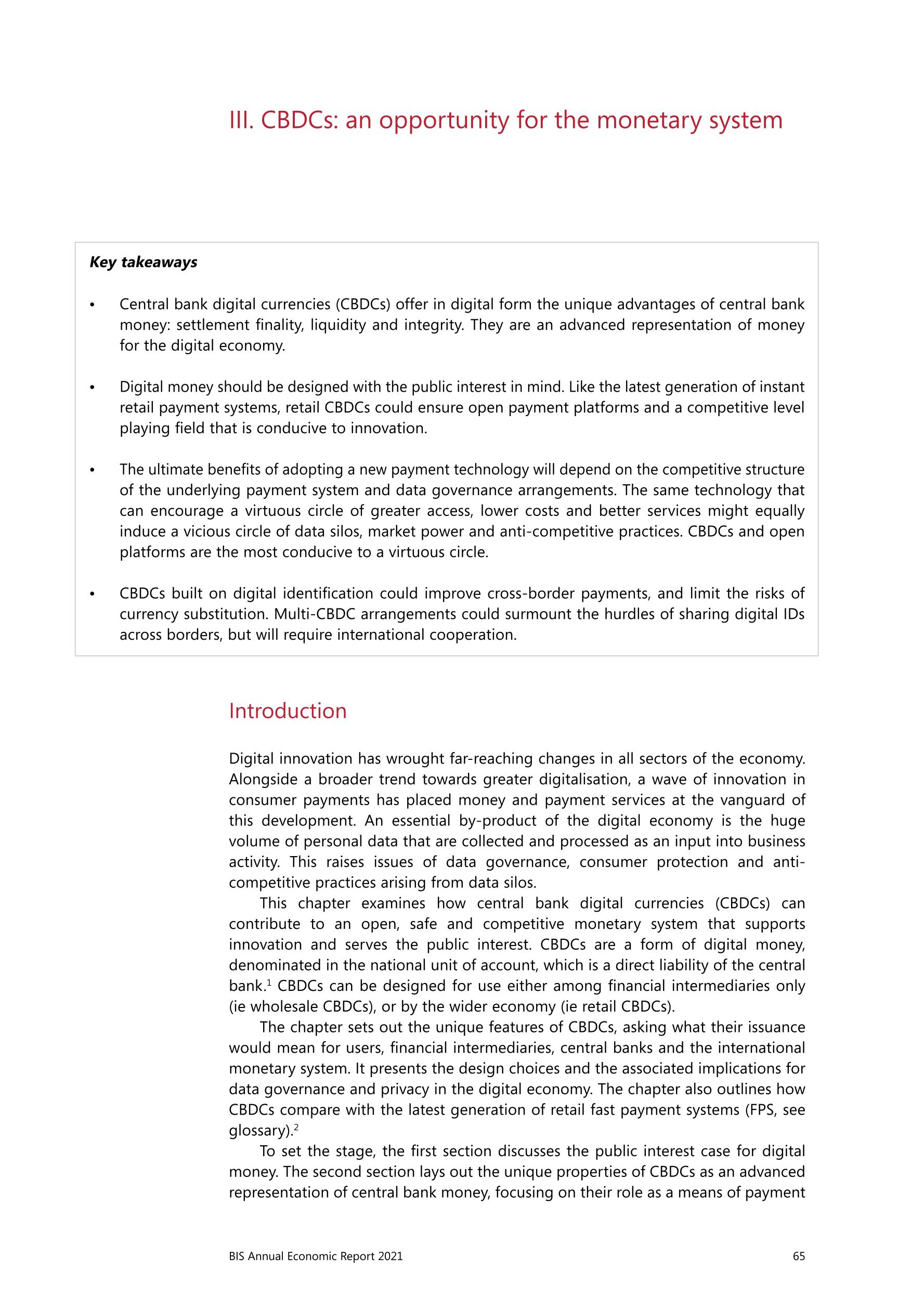 Bis 国际清算银行年度经济报告 2021 Cbdc 货币体系的机遇 英文版 报告 报告厅