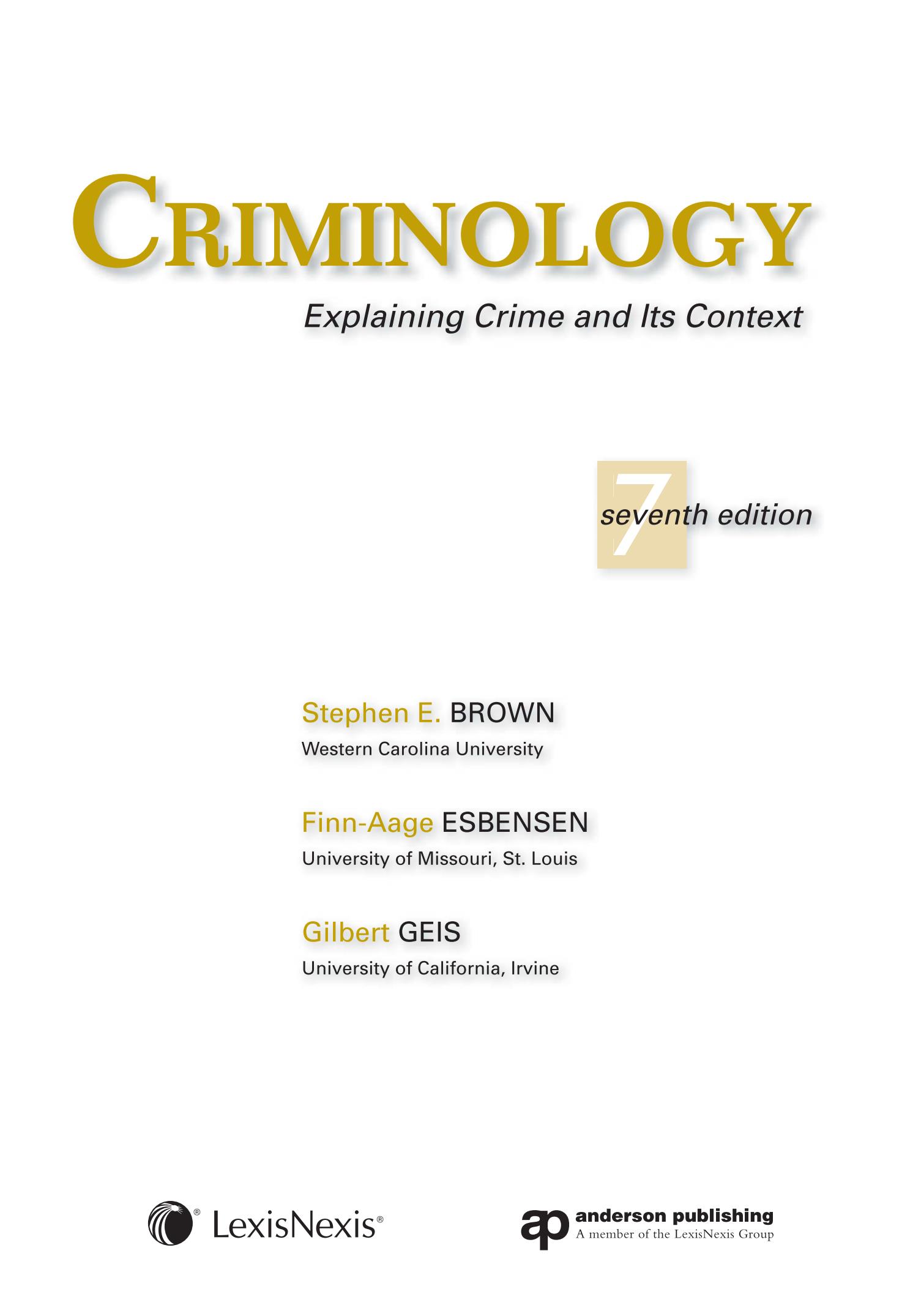 电子书犯罪学。解释犯罪及其背景(英)_文库报告厅