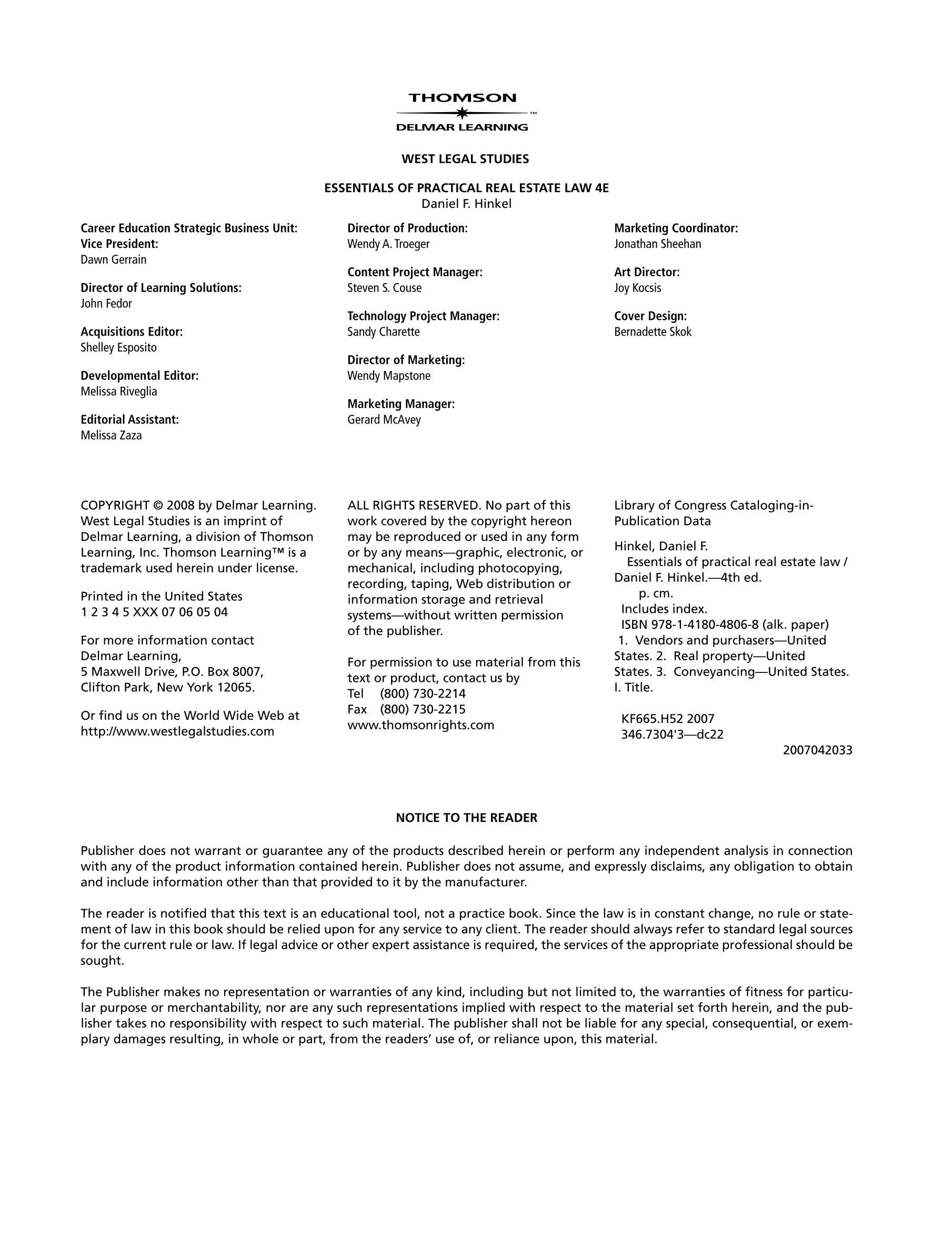 电子书实用房地产法精要（英）Essentials of practical real estate law_文库报告厅